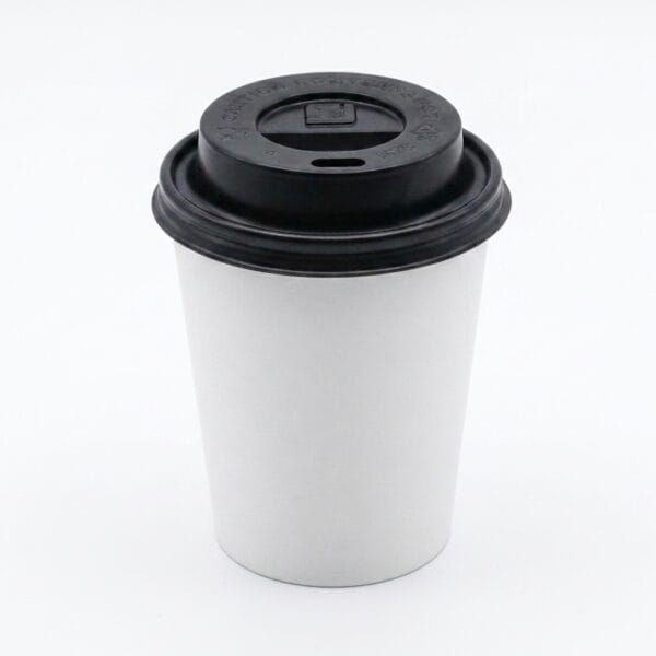 set pahar cu capac negru 6-7 oz