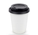 capac negru sip80mm pe pahar alb de 250 ml 8-9oz