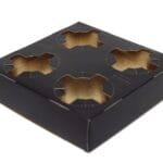 Suport negru din carton pentru 4 pahare