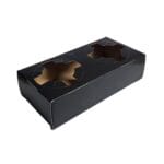 Suport negru din carton pentru 2 pahare